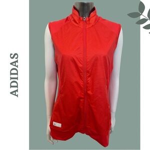 Adidas Women’s Red Coral Sleeveless Golf Tech Wind Vest Jacket Size Medium